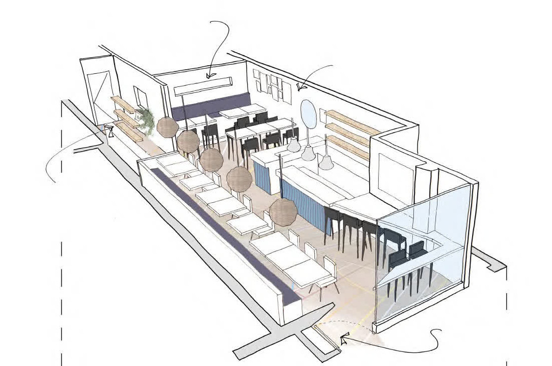 Iridescent ripples of a bright blue and pink liquid